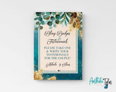 Wedding Announcement Board - Teal